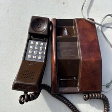 Vintage Northern Telecom Contempra Leather Telephone, Desk Wall Mount Classy!