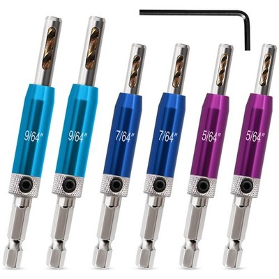 Upgraded Self Centering Drill Bit Set 1/4'' Hex Shank VIX Bit, 5/64'' 7/64'' 9/6...