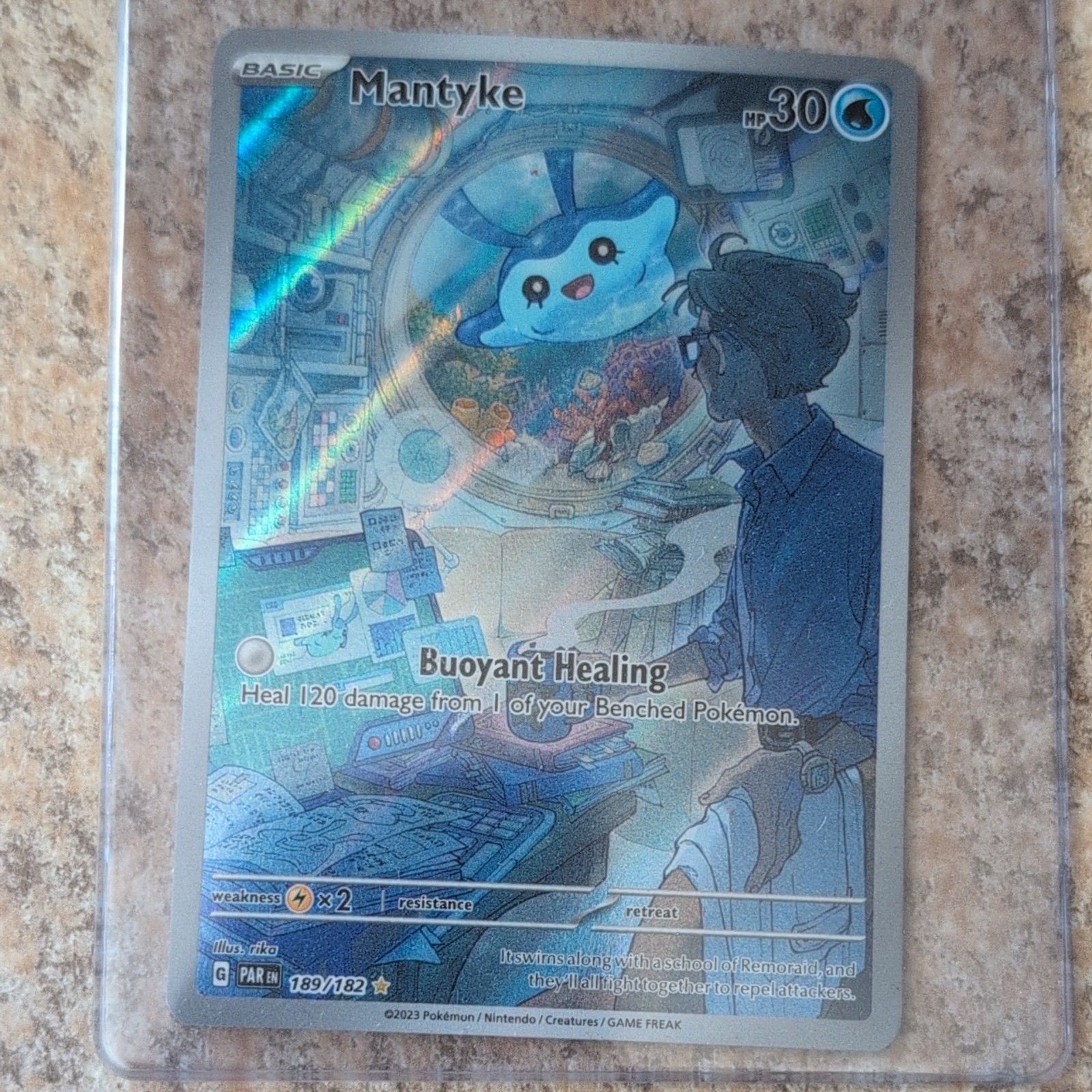 Mantyke 189/182 NM Paradox Rift Holo Pokémon TCG Card Full Art