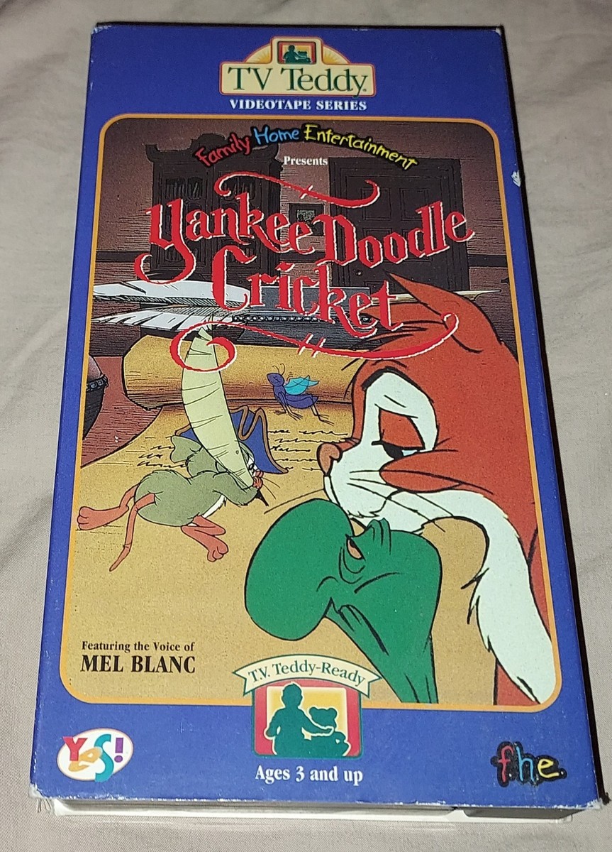 YANKEE DOODLE CRICKET TV TEDDY VHS VIDEO TAPE 1993 MOVIE CARTOON