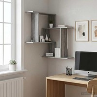 Wandregal Sonoma-Grau 67 X 67 X 87 Cm Holzwerkstoff