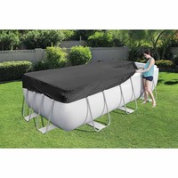 Poolabdeckung 404X201Cm Poolabdeckplane Abdeckplane FüR Frame Pool Bestway