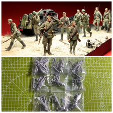 1/35 Scale WWII Soviet Red Army Resin Figures – 10 Marching Soldiers for Eastern