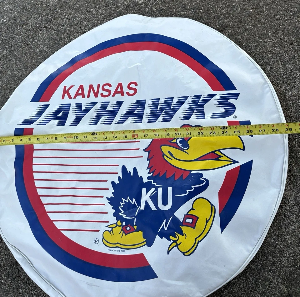 Vintage 1996 NCAA Kansas Jayhawks Tire Cover College Team Logo NICE! - Image 4 of 4