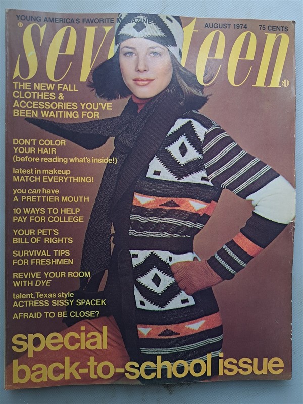 SEVENTEEN Magazine August 1974 Back to School Hefty Issue