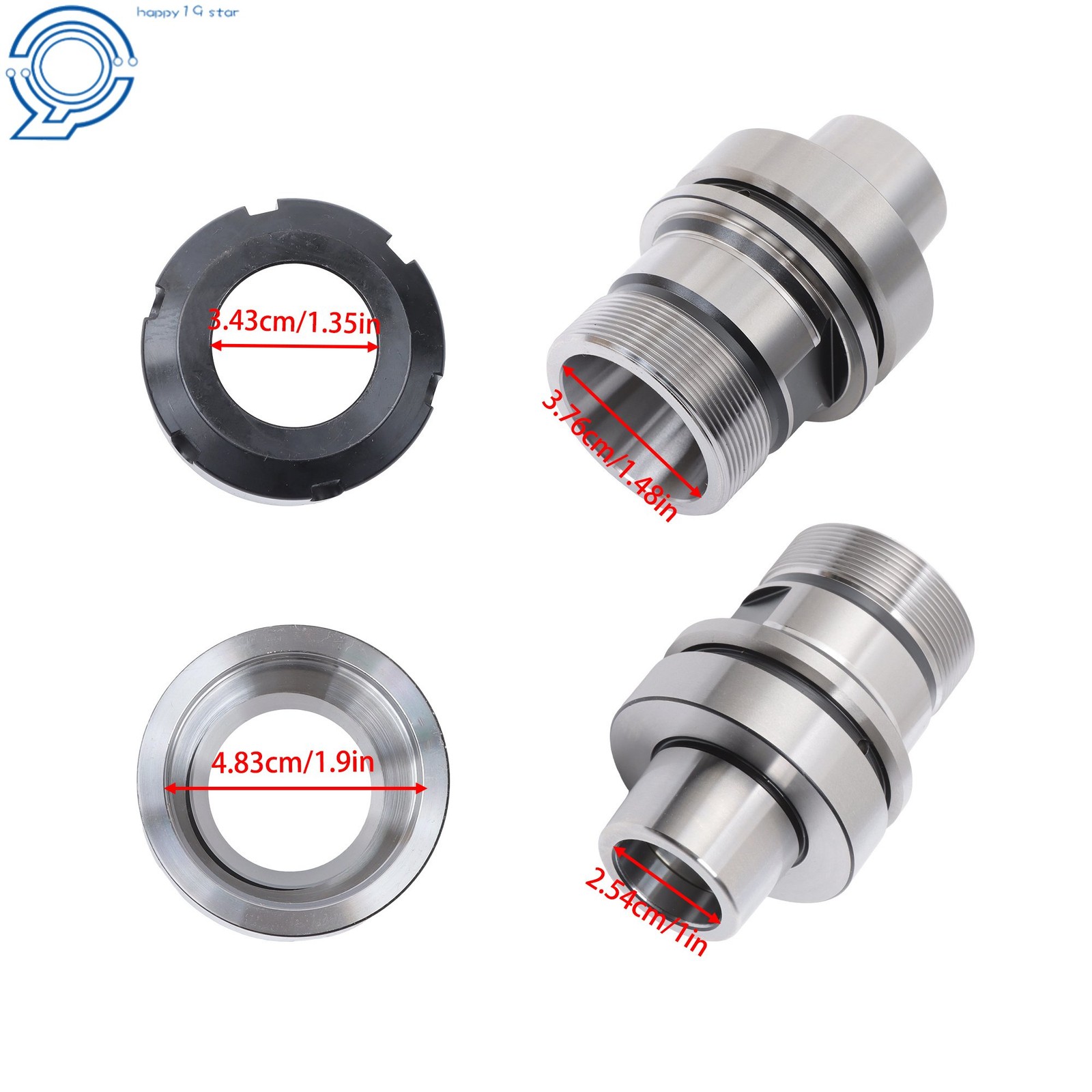 Ultra High Speed HSK63F ER40 80mm Tool Holder G2.5 Balanced 30000 RPM thumbnail 2