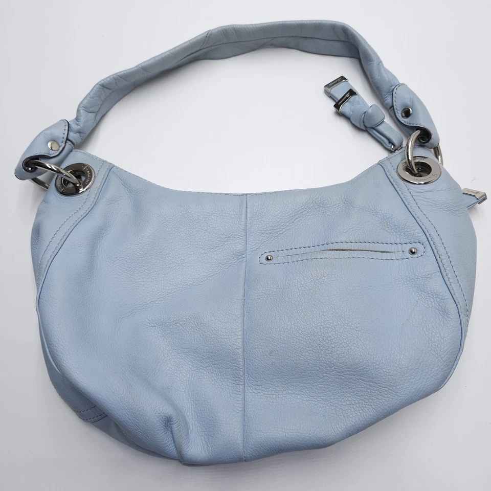 Bolso de hombro B. Makowsky de cuero azul Hobo Foto 2 de 4