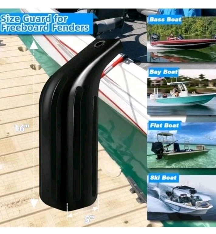 Low Freeboard Bootsfender, Boot Stoßstangen zum Andocken, tragbares Bassboot schwarz - Bild 1 von 4