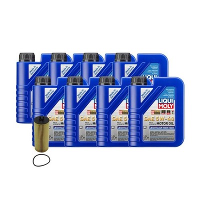 8L Liqui Moly Leichtlauf High Tech 5W-40 Mann Oil Change Kit for Mercedes E350