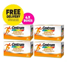4 X 60's New Centrum Energy B-Vitamins and Minerals + Vitamin C & E Free Ship