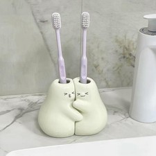 Ceramic Toothbrush Holder for Bathroom, Set of 2 Cute Tooth Brush Holders Pen...