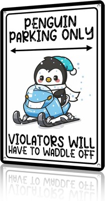 Penguin Cute Penguin Gifts for Women Kids Penguin Decorations ForTin Metal Signs