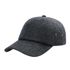 BOTVELA Wool Baseball Cap for Men Adjustable One Size Herringbone Grey
