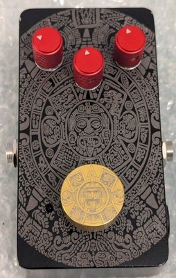 Sonderanfertigung/Gravur tiefblau Verzögerung Klon Effektpedal für Gitarre Aztekenmotiv