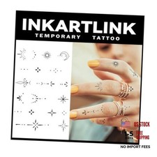 Semi Permanent Tattoo - 2 Sheets Henna Finger Tattoo - Fresh Small Design - 1