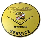 Vintage Cadillac Service Sign - Gas Dealership Sales Automobiles Porcelain Sign