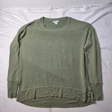 Athleta women's Sweatshirt Large Tall LT Green Coaster Luxe Thumb Holes Modal