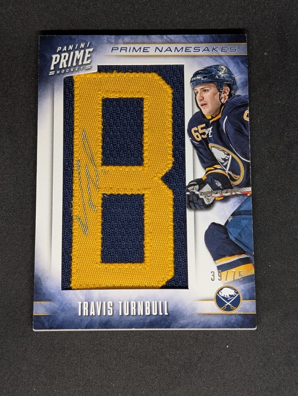 Travis Turnbull 2012-13 Panini Prime Namesakes Patch Auto /75 MEM, AU