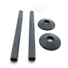 Quick-Install SnapFit 2 Pack of 200mm Anthracite Pipe Covers for Heating Systems