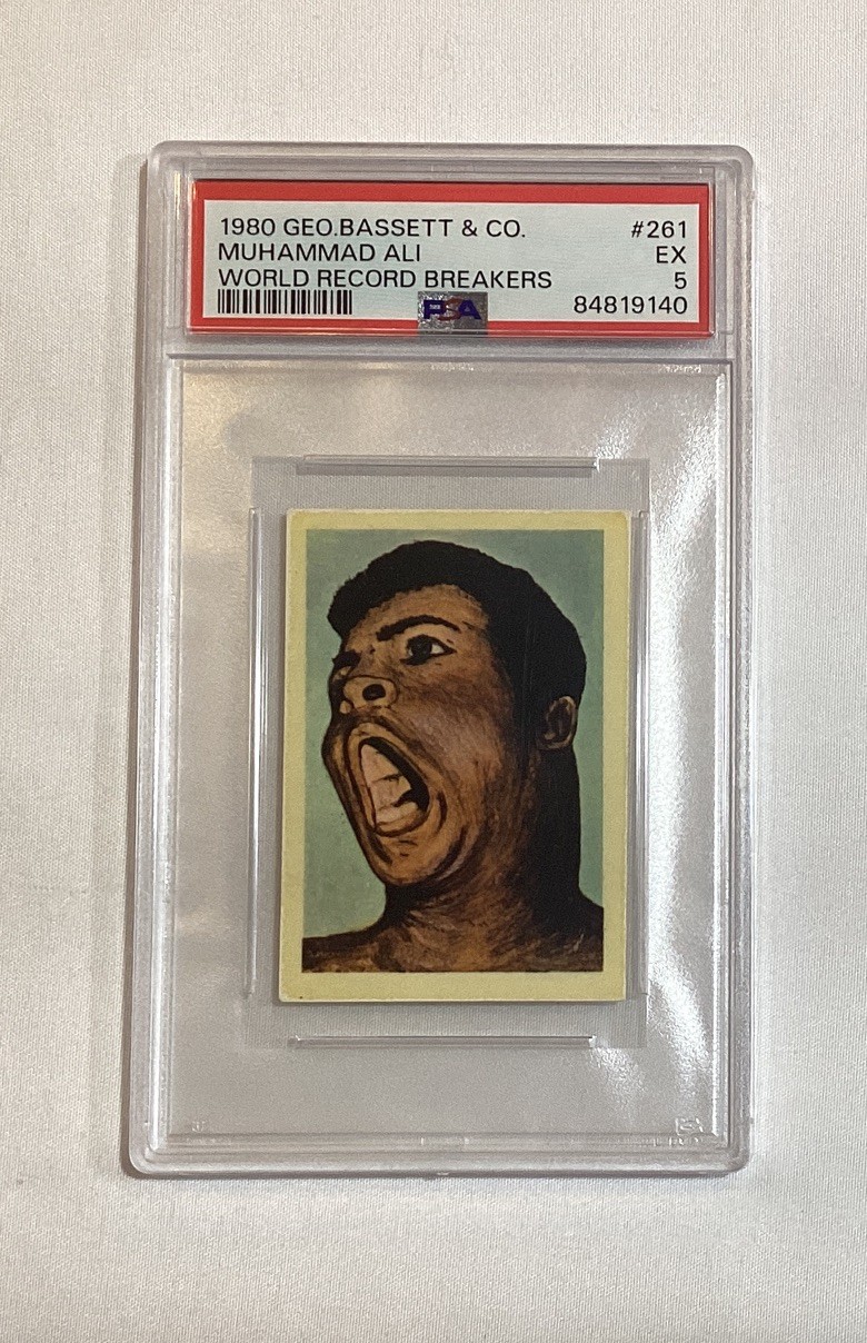 MUHAMMAD ALI CASSIUS CLAY 1980 GEO BASSETT WORLD RECORD BREAKERS #261 PSA 5 view 1