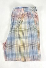 CORBIN g.t. Rhodes Menswear Seersucker Madras Plaid Shorts Preppy Size 36 RL