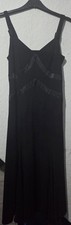 Principles size 12 black elegant midi dress with satin chevron detail