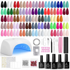 Gel Nail Polish Kit With UV Light 80Pcs 55 Colors Gel Nail Kit Color Enchantment