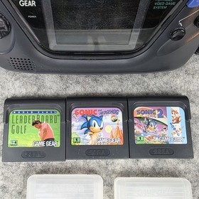 Sega Game Gear Model 2110 w/ 3 Games + Carrying Bag - Powers On Needs Recapped