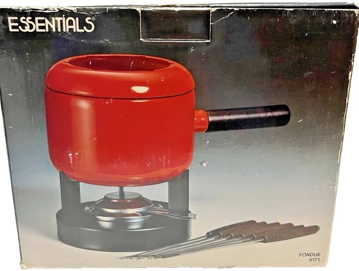 Vintage ESSENTIALS Enamelware Fondue Red Model #5073 Made in Japan NEW in Box
Opens in a new window 