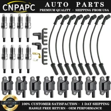 Cnpapc 8* UF413 Ignition Coils + 41-962 Spark Plugs + Spark Plug Wires For Chevy