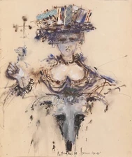 Vladimir Nikolaevich Nemukhin : The Queen of Clubs : Archival Art Print