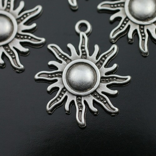 10 Anhänger Sonne, Charms, Metall, Antik Silber, DIY Schmuck basteln ZM723 - Picture 9 of 9