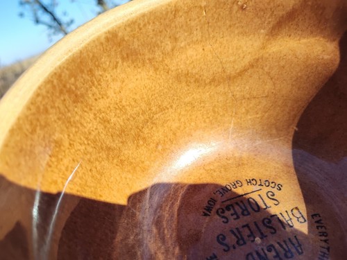 AREND BALSTER'S STORES SCOTCH GROVE, IOWA 8" STONEWARE BOWL - Picture 15 of 17