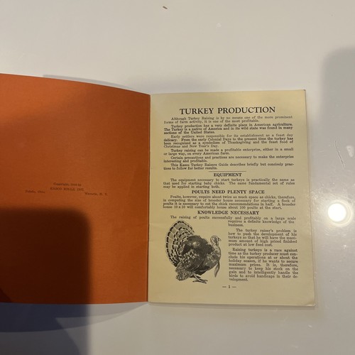 Kasco Turkey Raiser's Guide 1939 Toledo Ohio, 16 pages 5 x7 - Bild 2 von 4