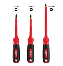 Set of 3 Insulated Screwdriver, Electrical Hand Tool 1000-Volt Insulated Protect