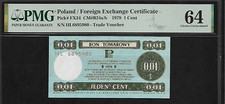 Poland 1 Cent 1979 PMG 64 UNC  P#FX34 Foreign Exchange Certificate