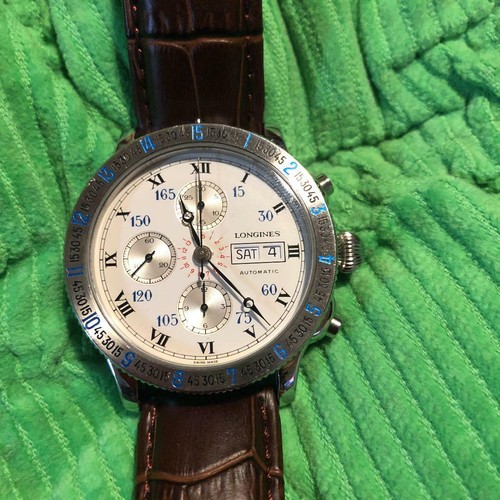 Longines Lindbergh Cronografo Automatico Romano Numeri Acciaio Inox Uomo |  eBay