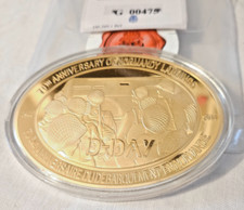 Pièce Commémorative 75e Anniversaire Du Débarquement Normandie - Plaqué Or - Coffret Souvenir Collection