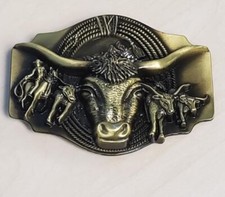 Gold Bull Belt Buckle Metal BU106