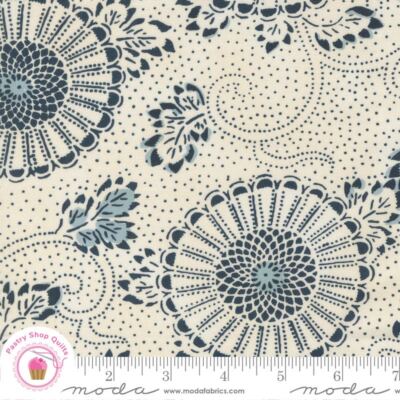 Moda INDIGO BLOOMING 48090 18 Beige Midnight Floral MADDY Quilt Fabric