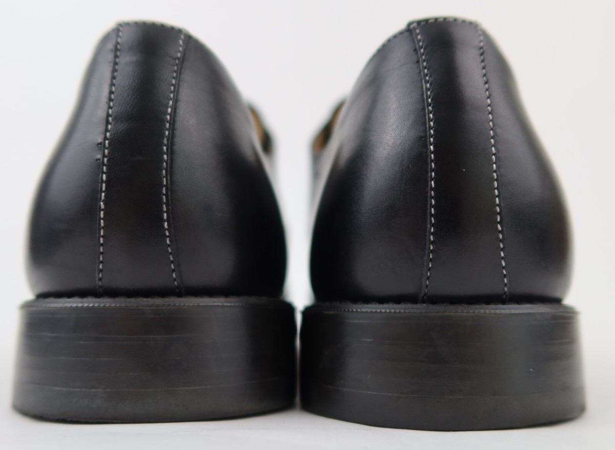 Santoni Apron Toe Dress Shoes Black Sz 9.5 Made In Italy | eBay