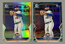 2- 2023 Bowman Chrome Jose Peroza: Aqua Lunar Crater 037/125, Glow Refractor