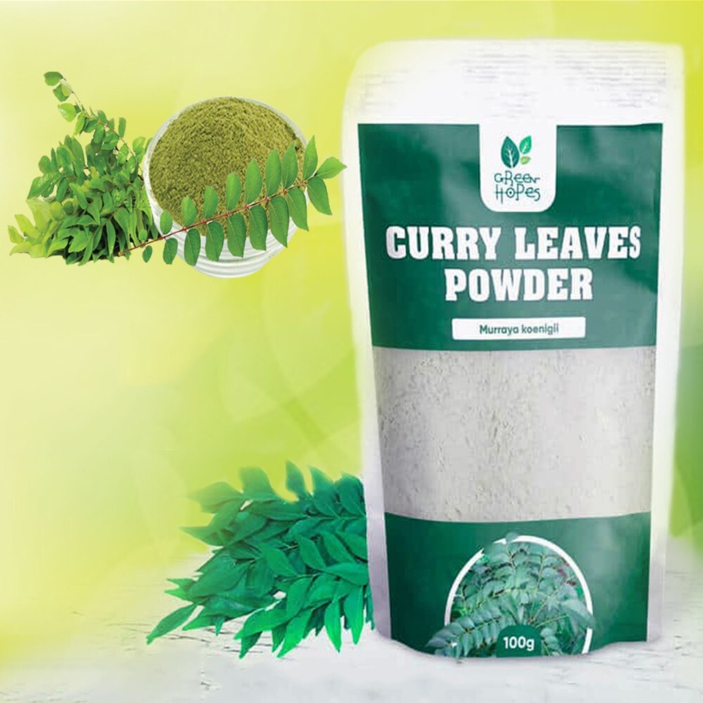 Hoja de Curry Seca en Polvo (Murraya koenigii) Ayurveda Orgánico Natural Polvo 100g