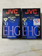 JVC VHS C Compact 90 Minute Video Cassette Tape TC 30 EHG High Energy Lot Of 2