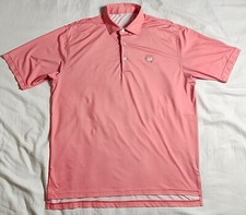 Turtleson Tour Performance Men's Polo Shirt Red Check Size Large Short Sleeve