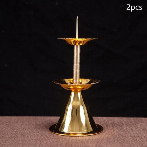 2x Metal Candlestick Buddhist Tealight Candle Holders Party Taper And Pillar - Picture 1 of 7