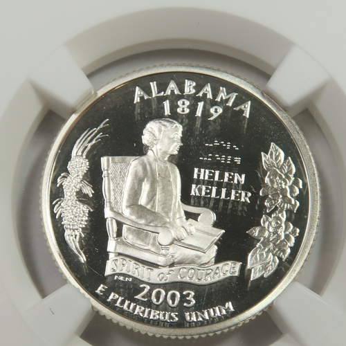 2003 S NGC PF70 UCAM PROOF - SILVER Alabama State Quarter Coin #53809B - Picture 2 of 4