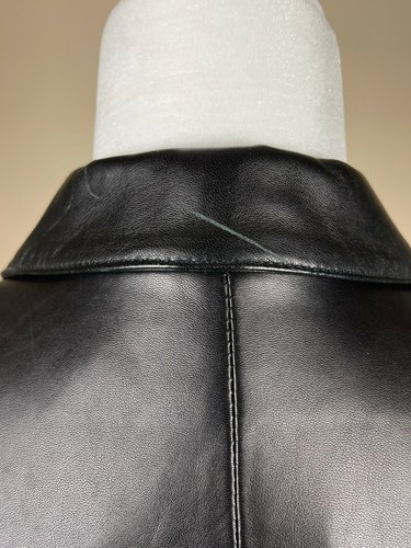 MICHAEL HOBAN North Beach Zip-Front Leather Jacket,Black Size 8 - Picture 7 of 10