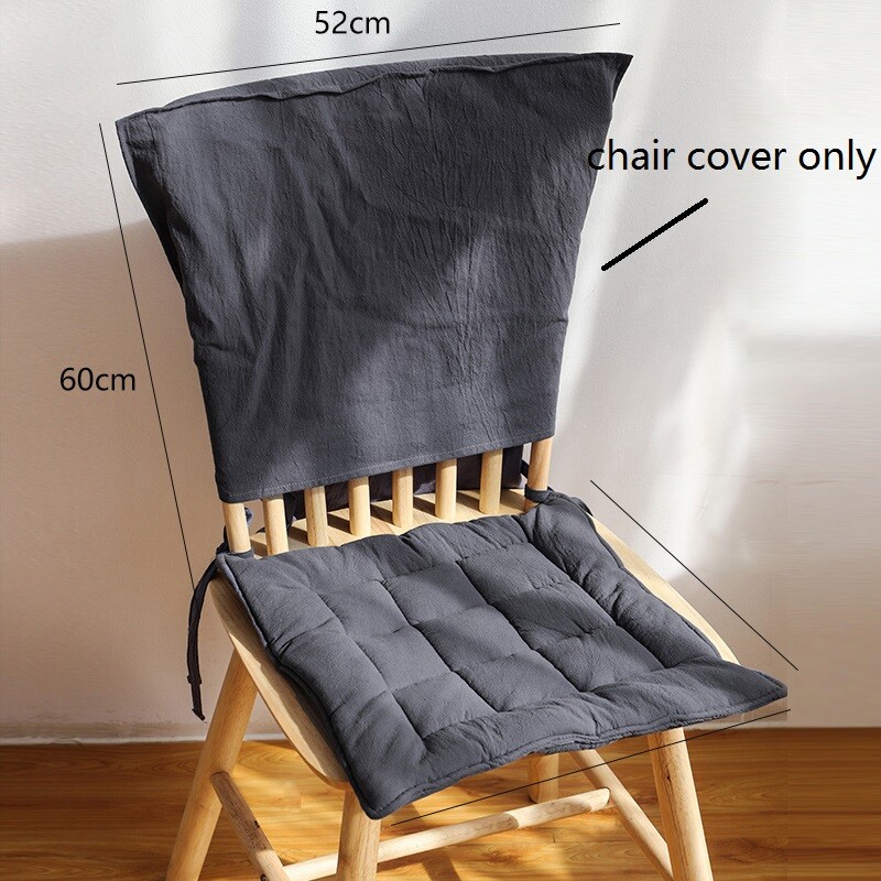 1PC Retro Cotton Linen Chair Seat Cover Protector Lace Up Home Dining  Kitchen