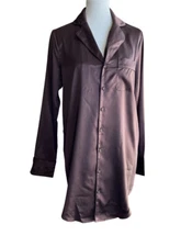 Skims Stretch Silk Button-up Night Dress COACO Size XXS